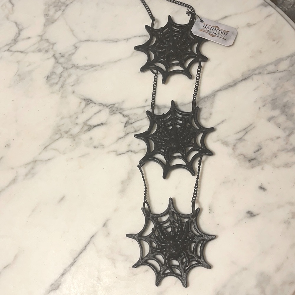Haunted Manor Spiderweb 21” Long Wall Hanging